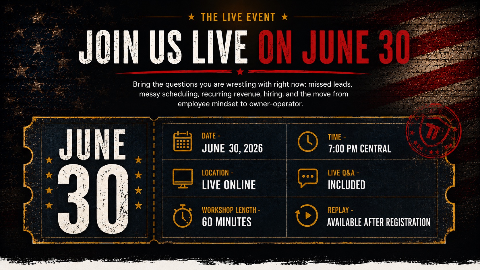What the live workshop covers for cleaning business owners.